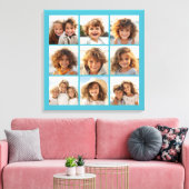 アクアインスタグラム写真コラージュと9つの正方形の写真 キャンバスプリント (インサイチュ (リビング))