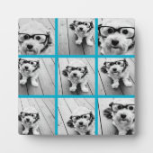 アクアインスタグラム写真コラージュと9つの正方形の写真 フォトプラーク (正面)