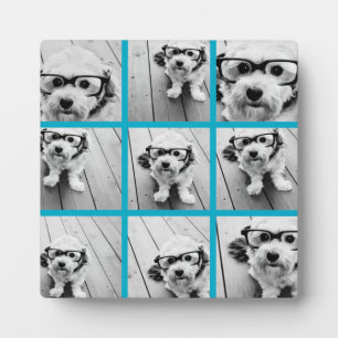 アクアインスタグラム写真コラージュと9つの正方形の写真 フォトプラーク