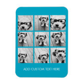 アクアインスタグラム写真コラージュと9つの正方形の写真 マグネット (縦)