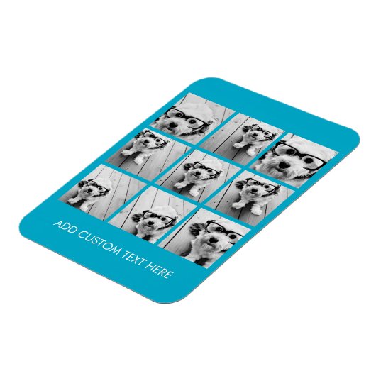 アクアインスタグラム写真コラージュと9つの正方形の写真 マグネット (左側)