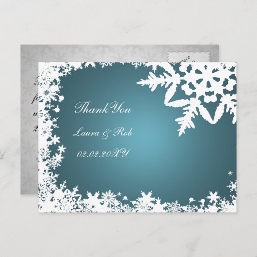 アクアウィンターウェディングありがとう ポストカード (正面/裏面)
