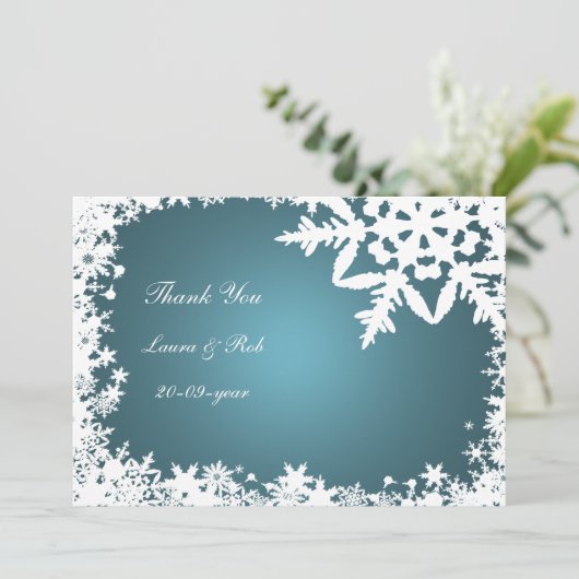 アクアウィンターウェディングありがとう 招待状 (スタンド正面)