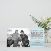 アクアウィンタープレイドメリークリスマスフォトカード シーズンカード (スタンド正面)