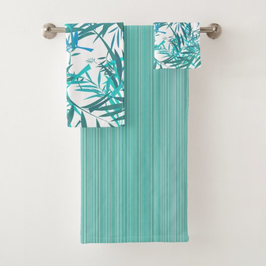 アクアウィ葉ロースストライプタオルセット バスタオルセット (インサイチュ)