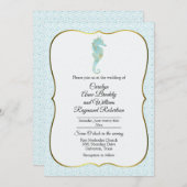 アクアウェーブフレーム付き結婚シーホース 招待状 (正面/裏面)