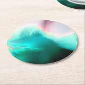 アクアウェーブ抽象芸術アート紙コースター ラウンドペーパーコースター (アングル)