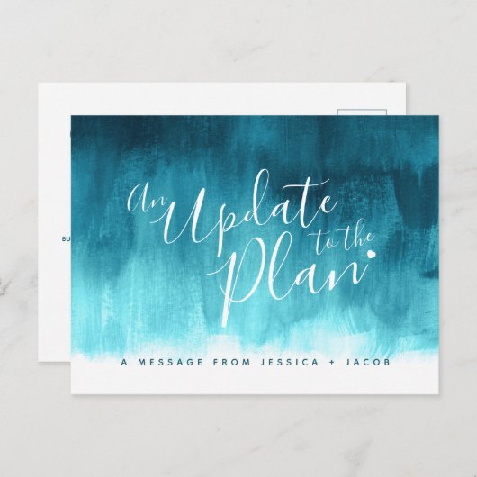 アクアウォッシュハートのキャンセルを計画結婚に更新 案内ポストカード (正面/裏面)