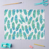 アクアウォーターの色の羽 薄葉紙 (クラフト)