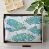 アクアウォーターの色の羽 薄葉紙 (ギフト)