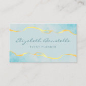 アクアウォーターカラーゴールドフォイルラグジュアリー 名刺 (正面)