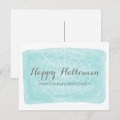 アクアウォーターカラースパイダーウェブハロウィンポストカード ポストカード (正面/裏面)