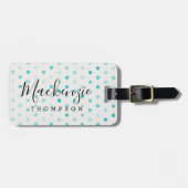 アクアウォーターカラードットモノグラム ラゲッジタグ (正面横)