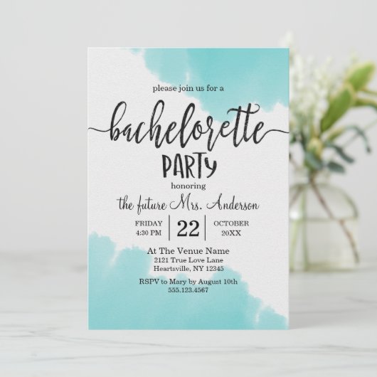 アクアウォーターカラーバチェロレッテ招待状 招待状 (スタンド正面)