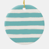 アクアウォーターカラービーチストライプ金ゴールドフローラいかり セラミックオーナメント (裏面)