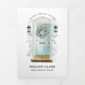 アクアウォーターカラーフロントドアエテ実在ートマーケティング 三つ折りカード (カバー)