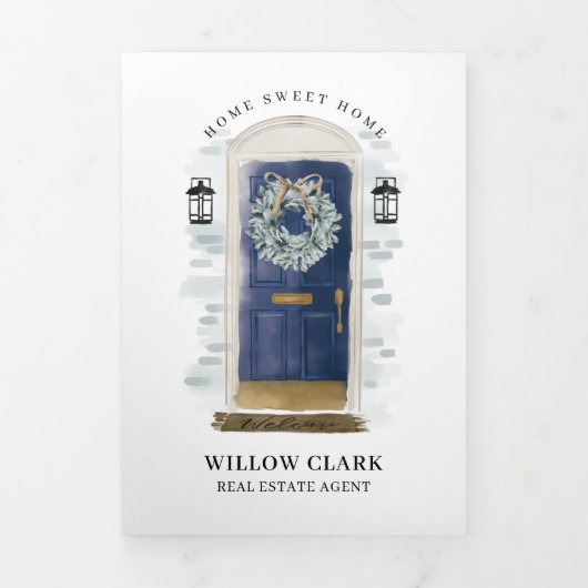 アクアウォーターカラーフロントドア実在エステートマーケティング 三つ折りカード (カバー)