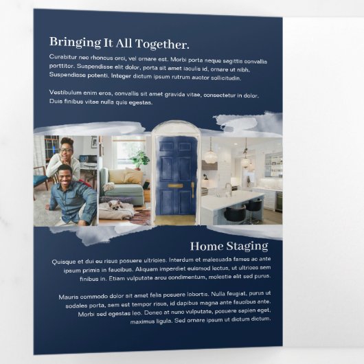 アクアウォーターカラーフロントドア実在エステートマーケティング 三つ折りカード (内部最初)