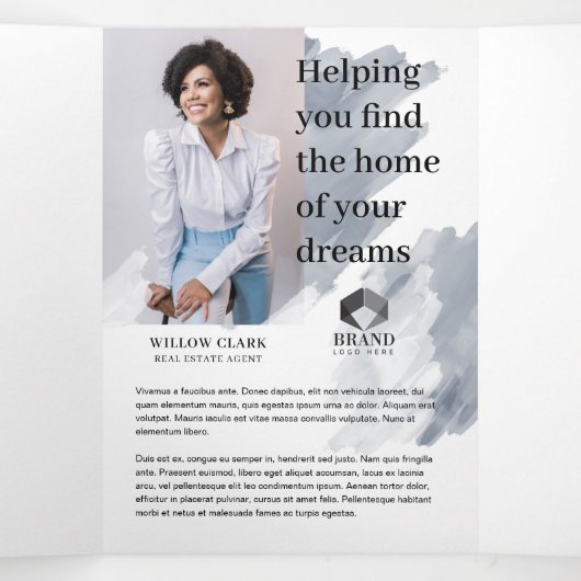 アクアウォーターカラーフロントドア実在エステートマーケティング 三つ折りカード (内部中)