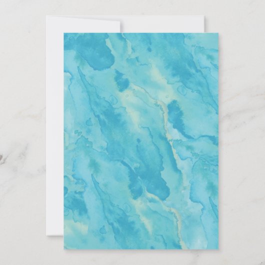 アクアウォーターカラーベビーシャワー招待状 招待状 (裏面)