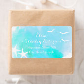 アクアウォーターカラー及びヒトデビーチ結婚式 ラベル (インサイチュ)