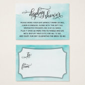 アクアウォーターカラー表示ブライダルシャワーギフトラベル (正面&裏面)