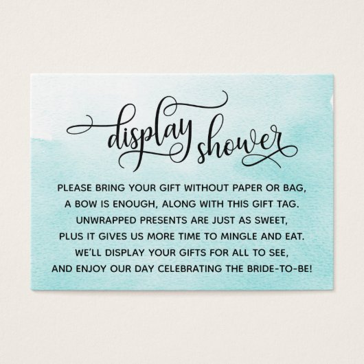 アクアウォーターカラー表示ブライダルシャワーギフトラベル (正面)