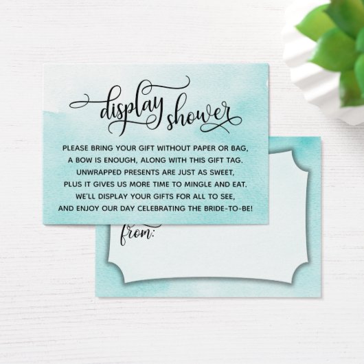 アクアウォーターカラー表示ブライダルシャワーギフトラベル (デスク)