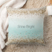 アクアウォーターカラー金ゴールド紙吹雪グリッター クッション (ブランケット)