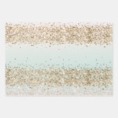 アクアウォーターカラー金ゴールド紙吹雪グリッター ラッピングペーパーシート (正面3)