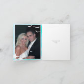 アクアウォーターカラー、ヒトデビーチ結婚式ありがとう サンキューカード (内部)