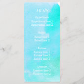 アクアウォーターカラー、ヒトデビーチ結婚式メニュー メニュー (裏面)