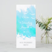 アクアウォーターカラー、ヒトデビーチ結婚式メニュー メニュー (スタンド正面)