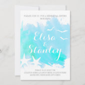 アクアウォーターカラー、ヒトデ結婚ィッシュのリハーサル 招待状 (正面)