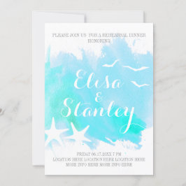 アクアウォーターカラー、ヒトデ結婚ィッシュのリハーサル 招待状