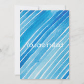 アクアウォーターストライプカラーBABYシャワー 招待状 (正面)