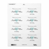 アクアウォーター結婚カラーハートのボトルのラベル ラベル (フルシート)