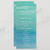 アクアウォーター色ビーチ結婚式式プログラム プログラム (正面/裏面)