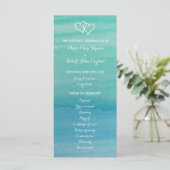 アクアウォーター色ビーチ結婚式式プログラム プログラム (スタンド正面)