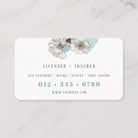 アクアウォーター色清掃サービス名刺 名刺 (裏面)