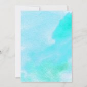 アクアウォーター色、ヒトデ結婚ィッシュのカップルのシャワー 招待状 (裏面)