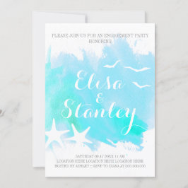 アクアウォーター色、ヒトデ結婚ィッシュ婚約パーティ 招待状