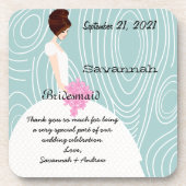 アクアウッドグレインパターンのブリデスメイドコースター コースター (正面)