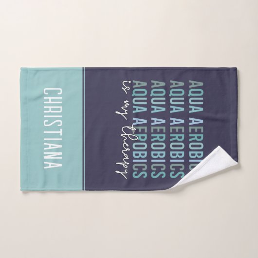 アクアエアロビクスは私のセラピーウォーターエアロビクスの贈り物 ハンドタオル (ハンドタオル)