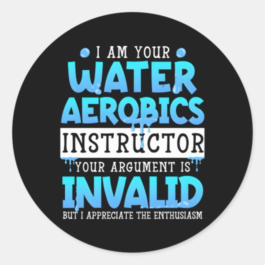 アクアエアロビクスウォーターエアロビクスインストラクター ラウンドシール (正面)