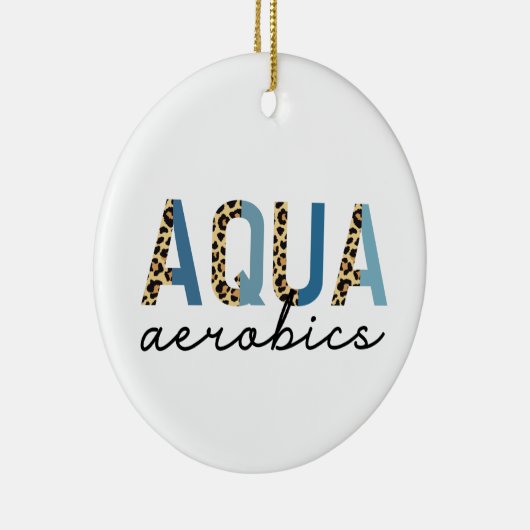 アクアエアロビックスチエタプリントタイポグラフィ セラミックオーナメント (右)
