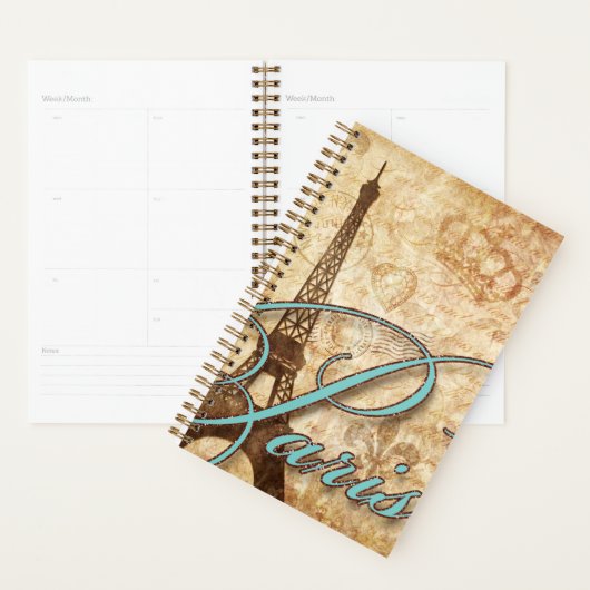 アクアエッフェルタワーパリカントフランスのリースクリプト プランナー手帳 (ディスプレー)