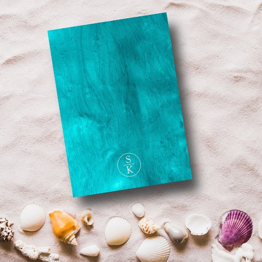 アクアエレガンスターコイズ&ティール（緑がかった色）ウォーターカラー結婚ズ 招待状