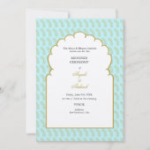 アクアエレガントアルチメフェンディセレモニーインディアン結婚ズ 招待状 (正面)