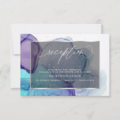 アクアエレガントアンド深いパープル披露宴招待状 招待状 (正面)